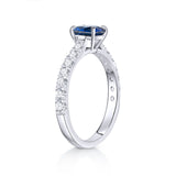 Sortija Ivy de Zafiro y Diamantes 0,42 Cts. en Oro Blanco de 18 Kt