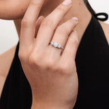 Rosette Trilogy Diamond Ring in 18k White Gold