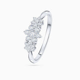 Rosette Trilogy Diamond Ring in 18k White Gold