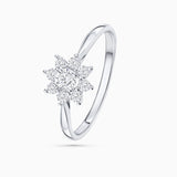 Rosette 0.48 ct Solitaire Diamond Ring in 18k White Gold