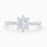 Rosette 0.48 ct Solitaire Diamond Ring in 18k White Gold