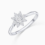 Rosette 0.48 ct Solitaire Diamond Ring in 18k White Gold