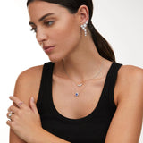 Anel Anabel de Diamante e Rubi em Ouro Branco 18 K