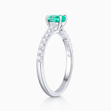 Ivy 0.32 ct Diamond and Emerald Ring in 18k White Gold