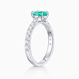 Ivy 0.45 ct Diamond and Emerald Ring in 18k White Gold
