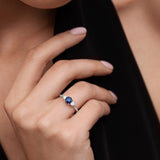 Tressa Sapphire and Diamond Ring in 18k White Gold