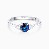 Tressa Sapphire and Diamond Ring in 18k White Gold