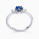 Tressa Sapphire and Diamond Ring in 18k White Gold