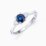 Tressa Sapphire and Diamond Ring in 18k White Gold
