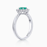 Irem 0.30 ct Diamond and Emerald Ring in 18k White Gold