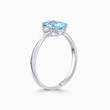 Sortija Amelie de Aguamarina y Diamantes en Oro Blanco de 18 Kt