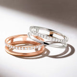 Sortija Selene de Diamantes en Oro Blanco de 18 Kt