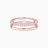 Anel de diamante Selene em ouro rosa 18 K