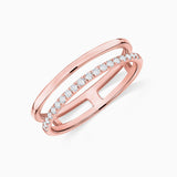 Anel de diamante Selene em ouro rosa 18 K