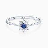 Sortija Astrid de Zafiro y Diamantes en Oro Blanco de 18 Kt