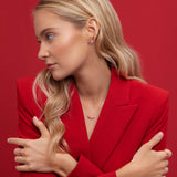 Brincos Tri-Marquise Ruby Climber em ouro amarelo 18K