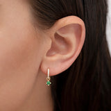Charm para Brinco de argola circular Emerald Eternity Colors em ouro amarelo 18K