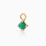 Charm para Brinco de argola circular Emerald Eternity Colors em ouro amarelo 18K