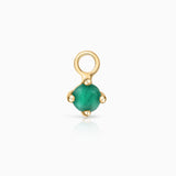 Charm para Brinco de argola circular Emerald Eternity Colors em ouro amarelo 18K