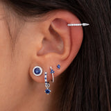Charm para Brinco de argola Sapphire Eternity Colors Circle em ouro branco 18K