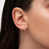Charm para Brinco de argola Eternity Colors Circle Ruby em ouro rosa 18K