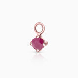 Charm para Brinco de argola Eternity Colors Circle Ruby em ouro rosa 18K