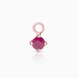 Charm para Brinco de argola Eternity Colors Circle Ruby em ouro rosa 18K