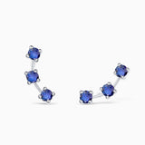 Brincos Essentials in Colors Sapphire Climber em ouro branco 18K
