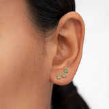 Pendientes Trepadores Essentials in Colors Esmeralda en Oro Amarillo de 18 Kt