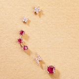 Brincos Essentials in Colors Ruby Climber em ouro rosa 18K