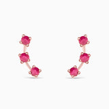 Brincos Essentials in Colors Ruby Climber em ouro rosa 18K