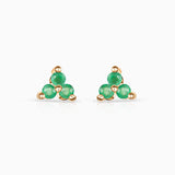 Brincos Clover Mini Esmeralda em Ouro Amarelo 18K