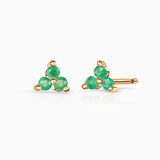 Brincos Clover Mini Esmeralda em Ouro Amarelo 18K
