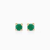Brincos Eternity Colors Circle Emerald em ouro amarelo 18K
