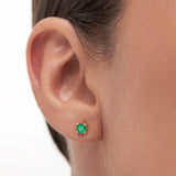 Brinco de piercing Eternity Colors Circle Emerald em ouro amarelo 18K