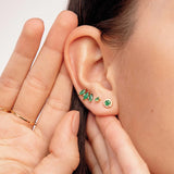 Brinco de piercing Eternity Colors Circle Emerald em ouro amarelo 18K