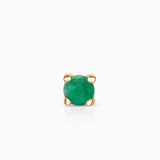 Brinco de piercing Eternity Colors Circle Emerald em ouro amarelo 18K