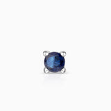Brinco Piercing Círculo Safira Eternity Colors em Ouro Branco 18K