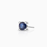 Brinco Piercing Círculo Safira Eternity Colors em Ouro Branco 18K