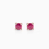 Brincos de rubi Eternity Colors Circle em ouro rosa 18K