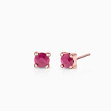 Brincos de rubi Eternity Colors Circle em ouro rosa 18K