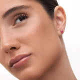 Brinco piercing de rubi Eternity Colors Circle em ouro rosa 18K