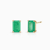 Pendientes de Esmeralda Baguette en Oro Amarillo de 18 Kt