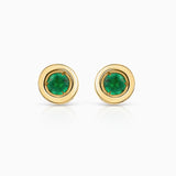 Stud Colours Emerald Earrings in 18k Yellow Gold