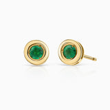 Stud Colours Emerald Earrings in 18k Yellow Gold