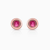 Brincos de rubi coloridos em ouro rosa 18K