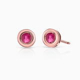 Brincos de rubi coloridos em ouro rosa 18K