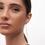Mabi Blet Pendulum Pearl Earrings in 18k Yellow Gold