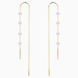 Mabi Blet Pendulum Pearl Earrings in 18k Yellow Gold