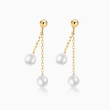 Brincos de pérolas Mabi Blet Drops em ouro amarelo 18 K
